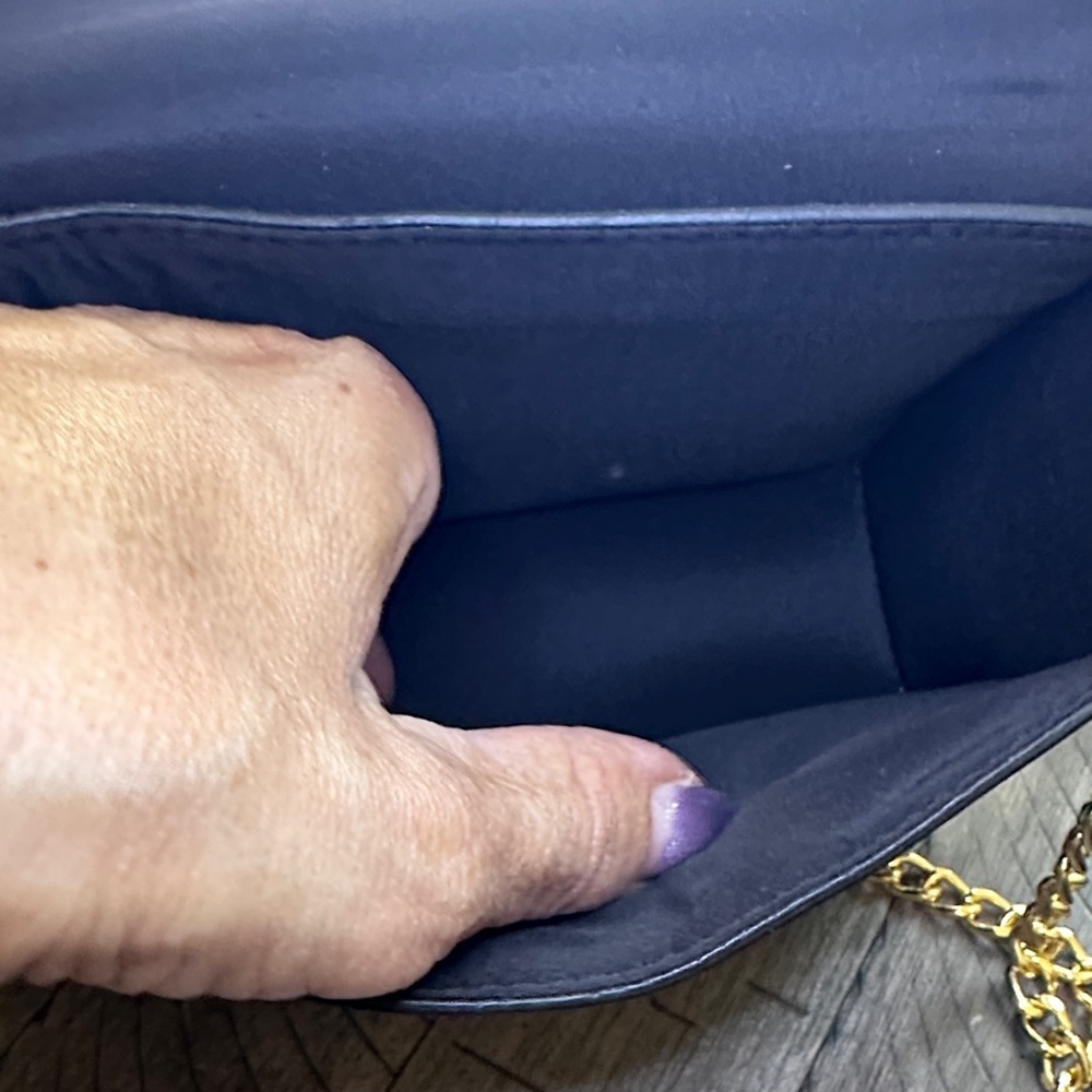 Jimmy Choo Black Patent mClutch with Gold Accents NWOT - Picture 5 of 12